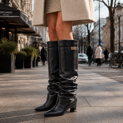 Women's Block Heel Knee High Boots - Image 4