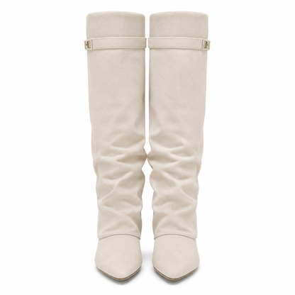 Women's Block Heel Knee High Boots - Image 6