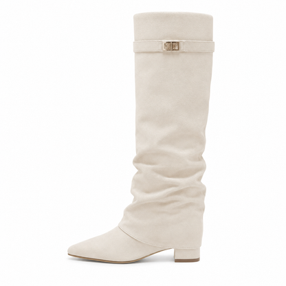 Women's Block Heel Knee High Boots - Image 7