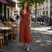 Women Polka Dot Midi Dress Waist Tie V-Neck Flowy Casual - Image 3