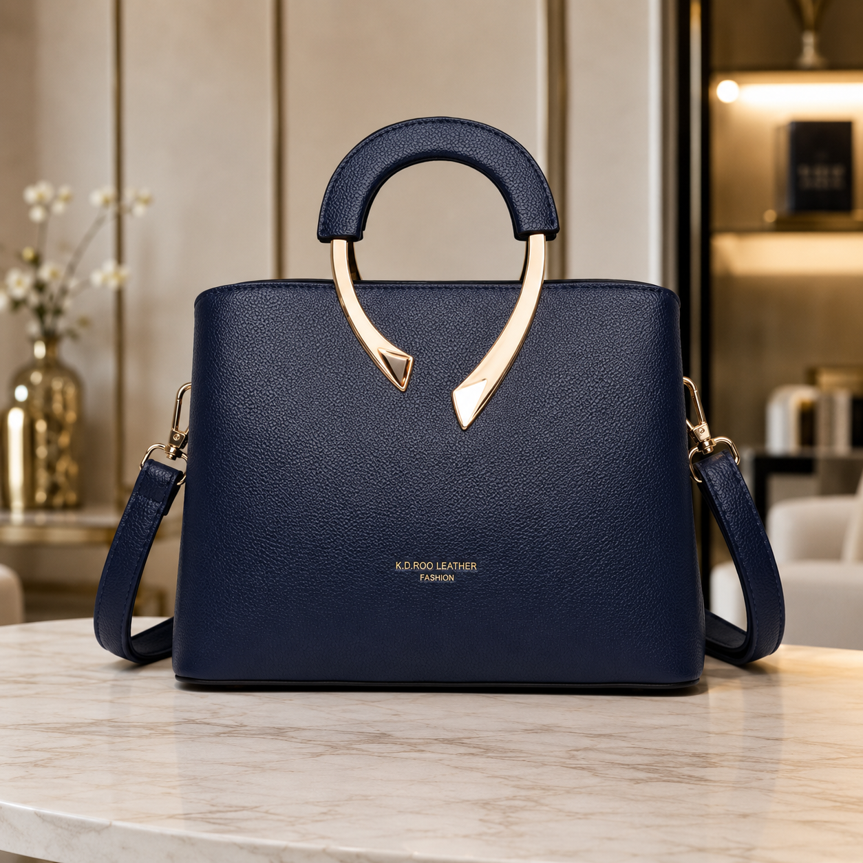 Women Leather Crossbody Tote Elegant Handbag - Image 4