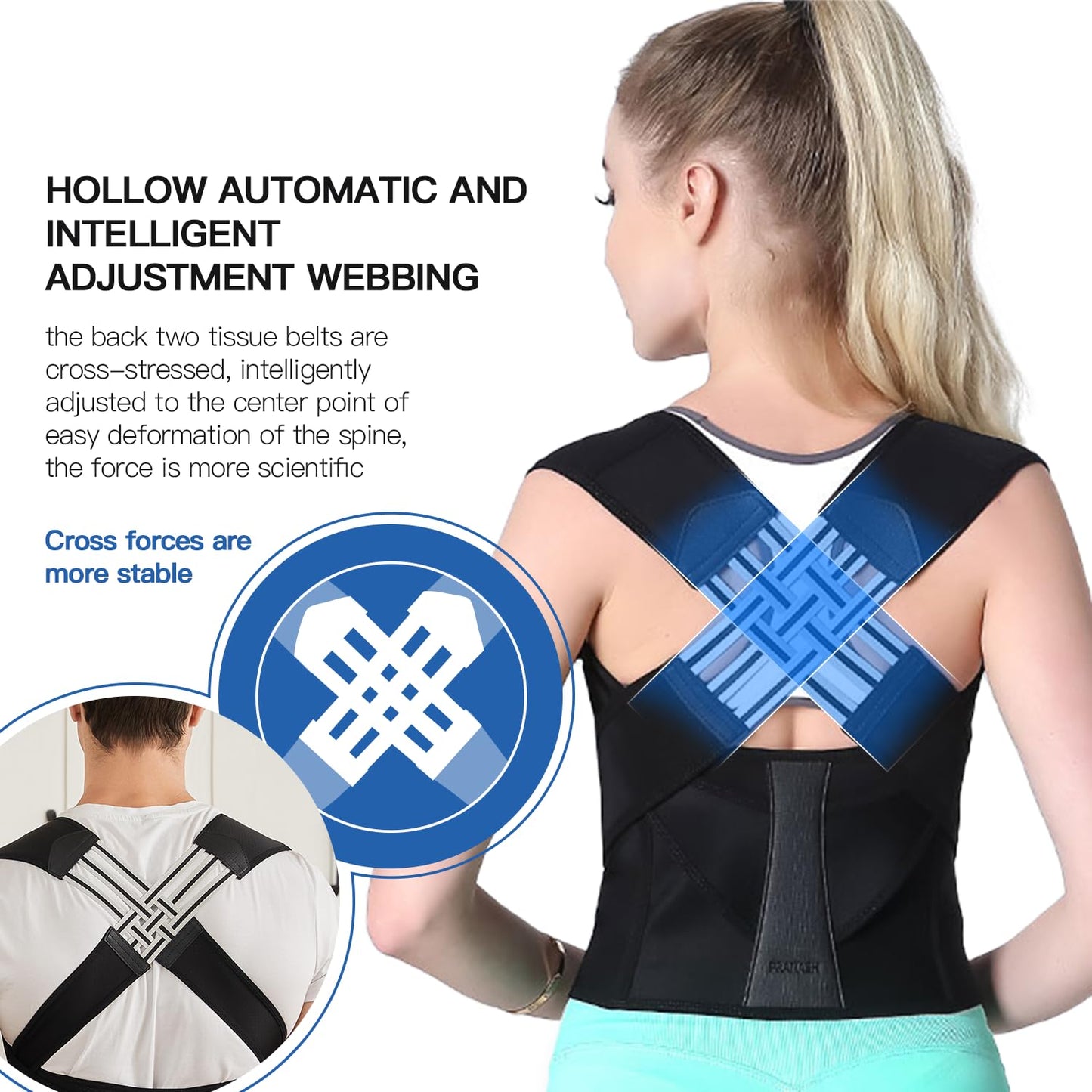 Adjustable Posture Corrector Back Brace Spine Alignment Men Women - Image 3