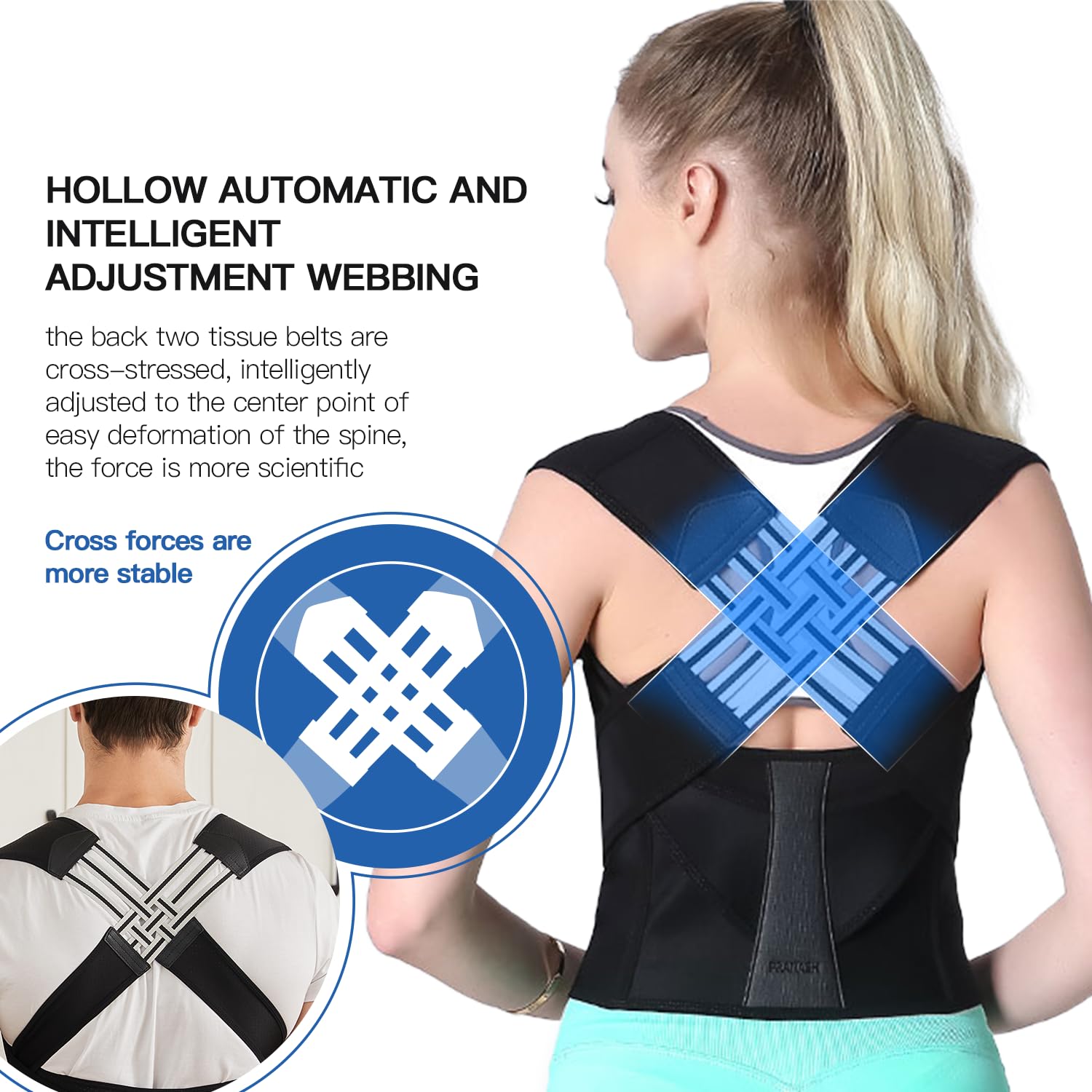 Adjustable Posture Corrector Back Brace Spine Alignment Men Women - Image 3