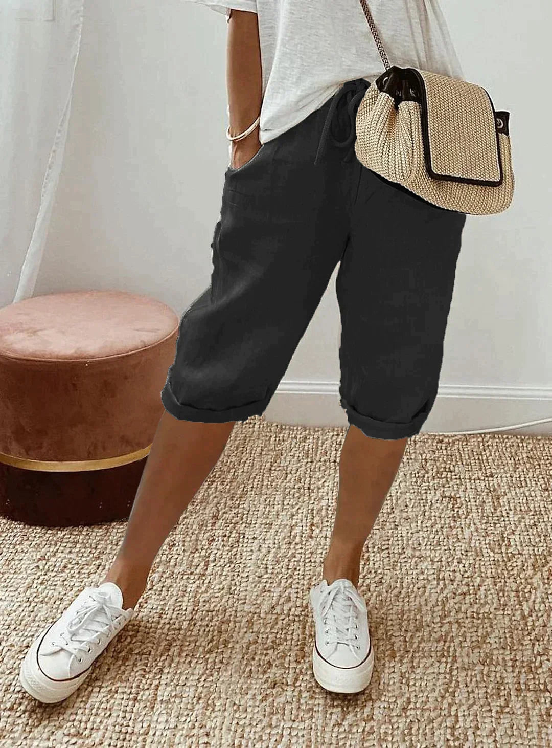 Women's Polyester Capri Pants Lightweight Casual - Image 2