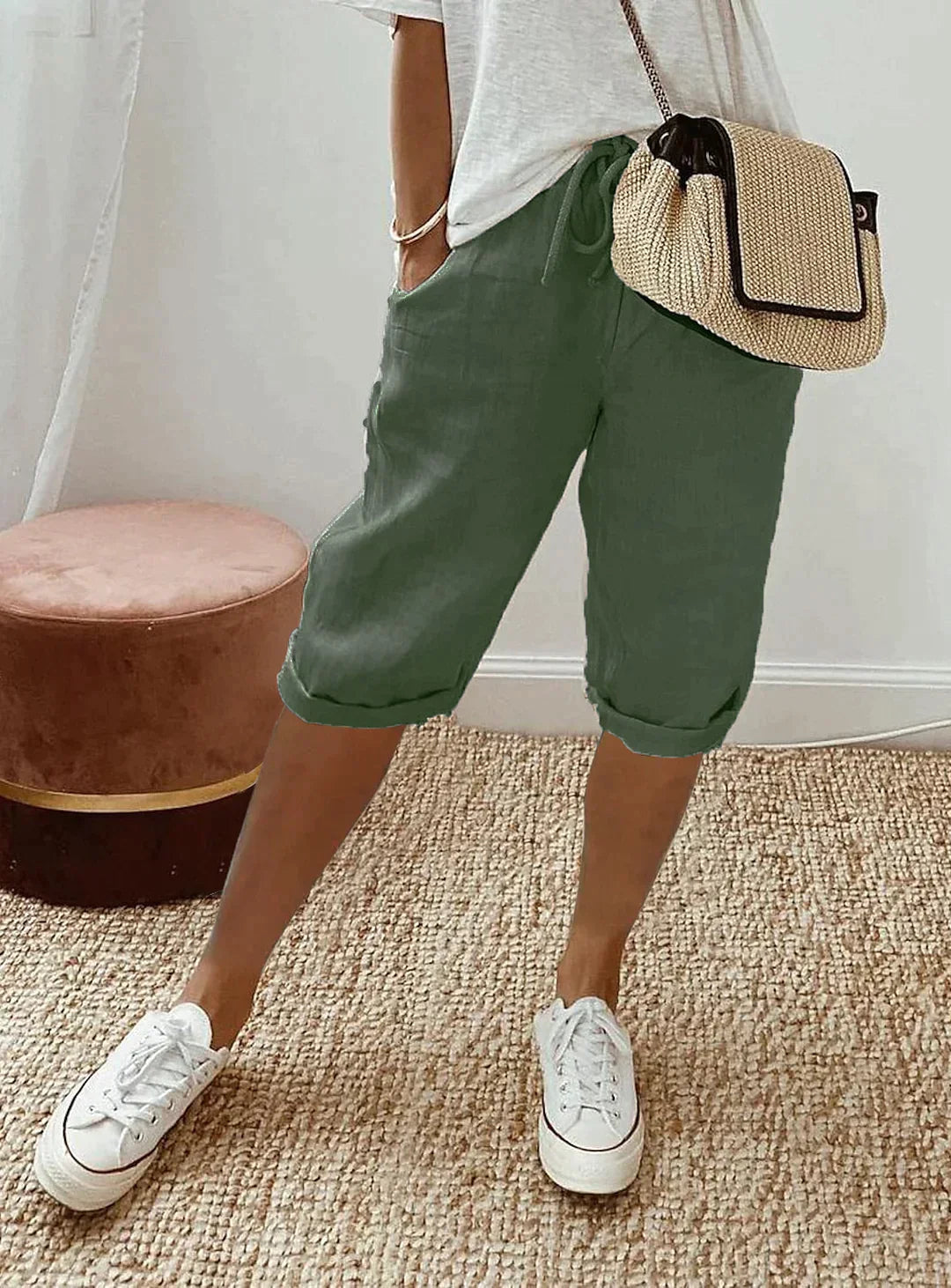 Women's Polyester Capri Pants Lightweight Casual - Image 3