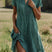 Women Midi Shirt Dress Short Sleeve Button Down Office