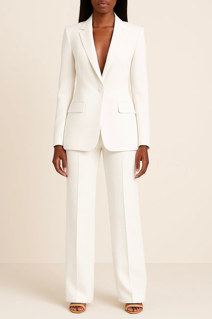 Women Elegant Two Piece Blazer Pant Suit Set