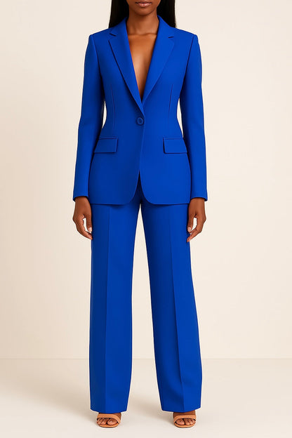 Women Elegant Two Piece Blazer Pant Suit Set - Image 2