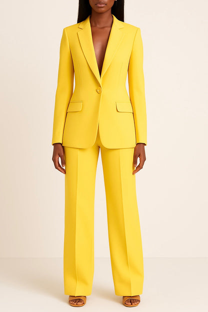 Women Elegant Two Piece Blazer Pant Suit Set - Image 4