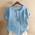 Women Cotton Short Sleeve Button Detail Top