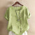 Women Cotton Short Sleeve Button Detail Top - Image 2
