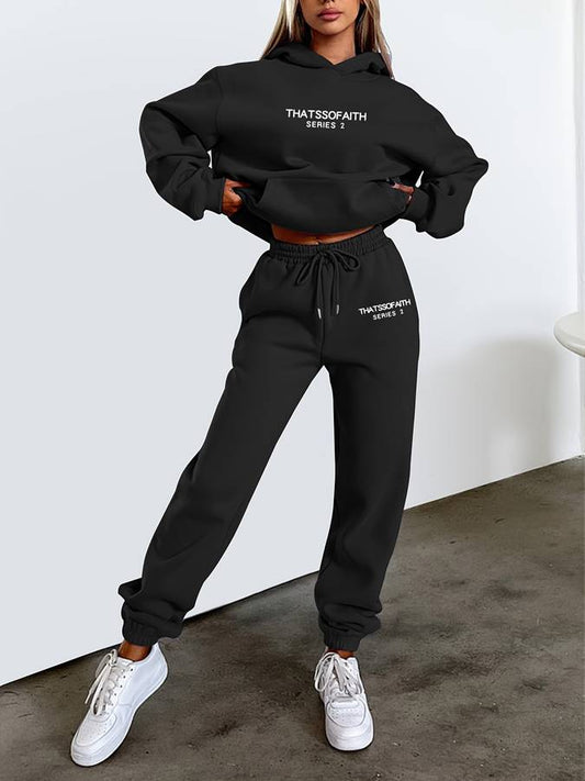 Zirellan – Set de trening urban pentru femei cu hanorac și pantaloni drepți