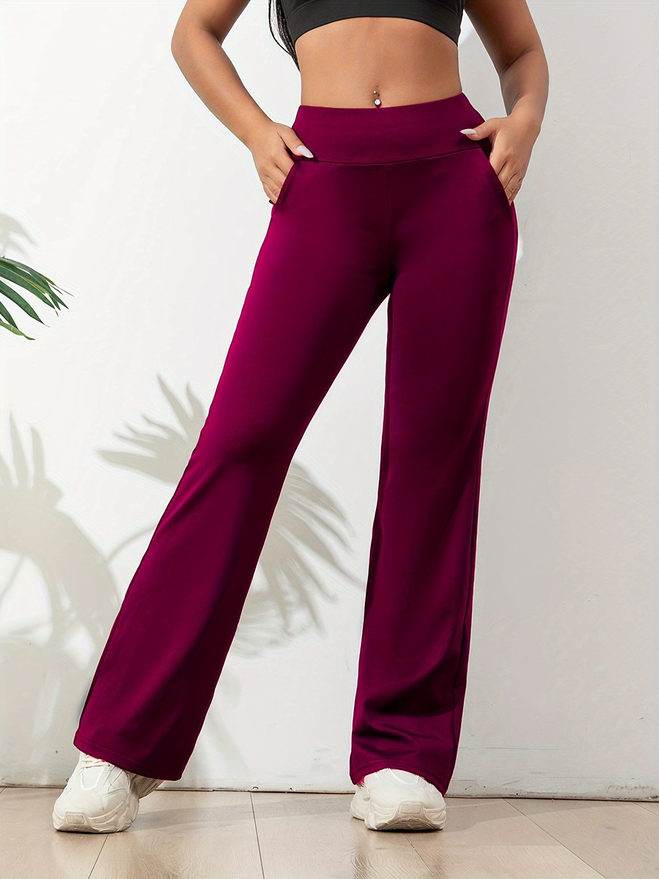 Levara – Leggings Yoga a Vita Alta con Gamba Svasata da Donna
