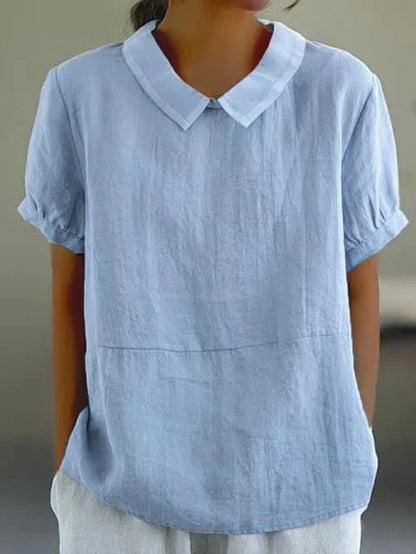 Delara - Bluse med Peter Pan-krave