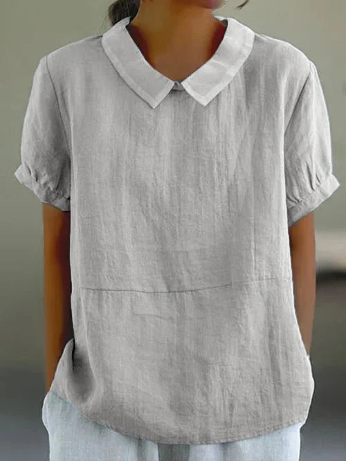 Delara - Bluse med Peter Pan-krave