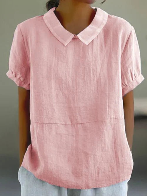 Delara - Bluse med Peter Pan-krave