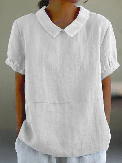 Delara - Bluse med Peter Pan-krave