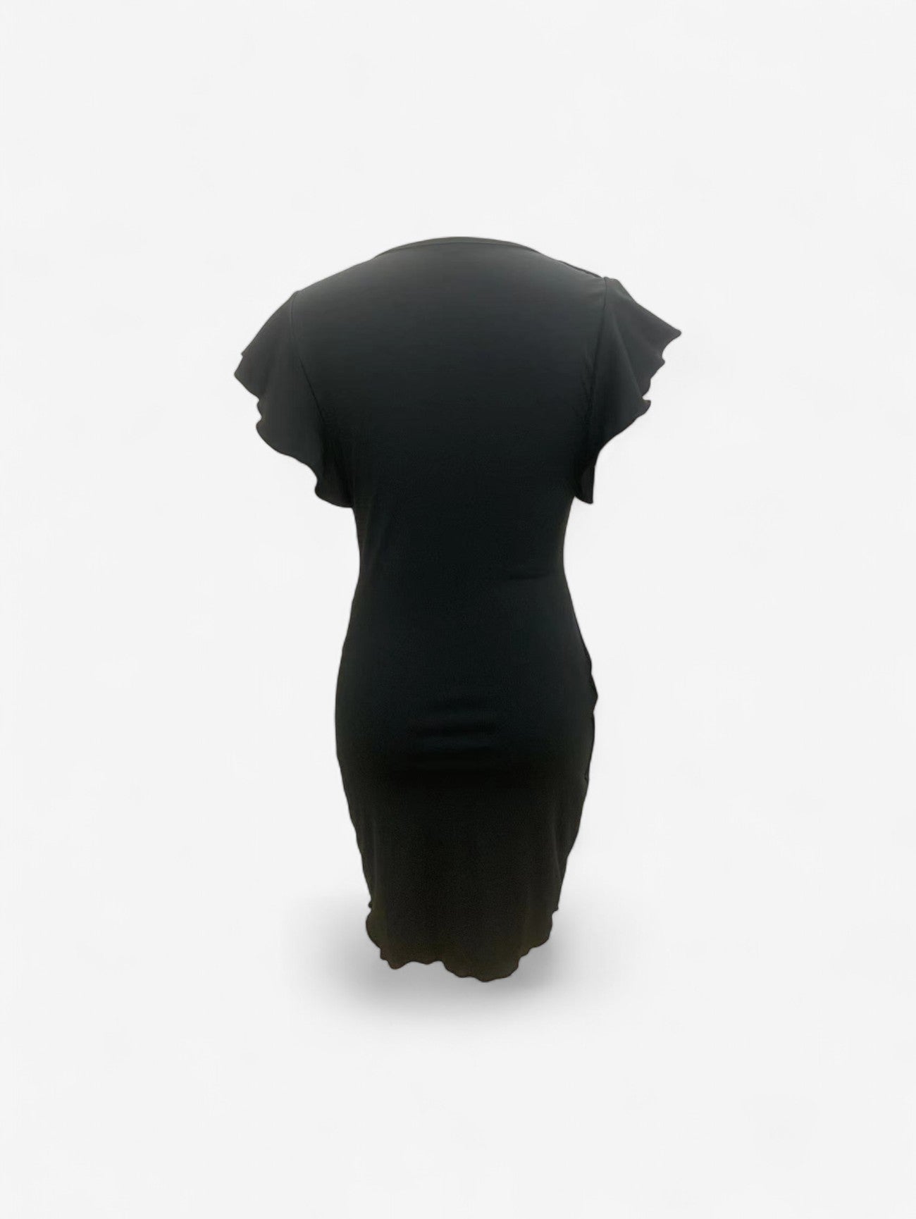 Damska Elegancka Sukienka Midi Bodycon I Falbankowymi Rękawkami - Image 3