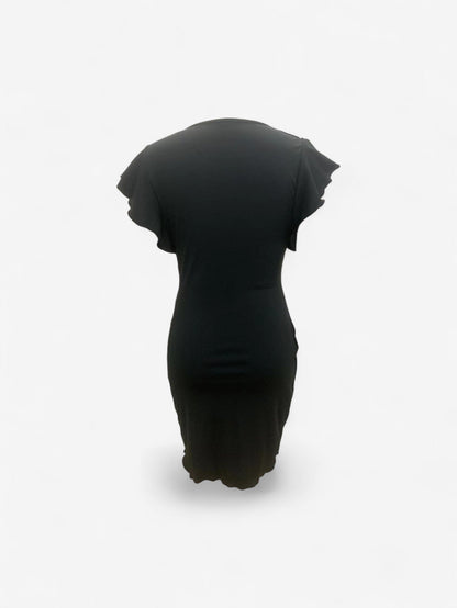 Damska Elegancka Sukienka Midi Bodycon I Falbankowymi Rękawkami - Image 3