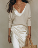 Delmiora - Ensemble robe midi en satin et pull
