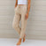 Women Linen Drawstring Wide Leg Pants Relaxed Fit