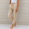 Women Linen Drawstring Wide Leg Pants Relaxed Fit
