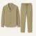 Men's 2 Piece Linen Shirt Pants Set Cuban Collar - Image 2
