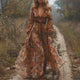 Women Embroidered Bohemian Maxi Dress V Neck - Image 10