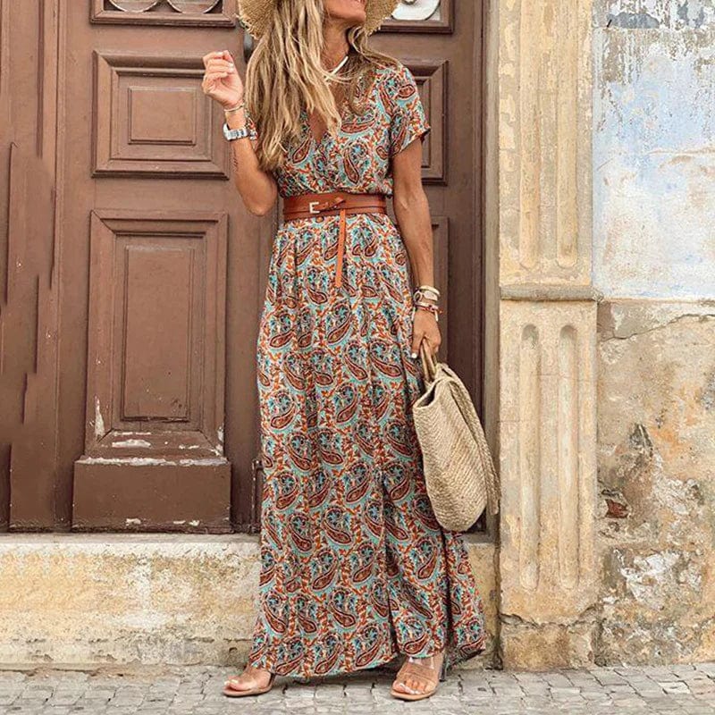 Flavielle – Paisley Maxi Dress Women