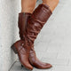 Folded Shaft Knee-High Boots for Women Azzoria