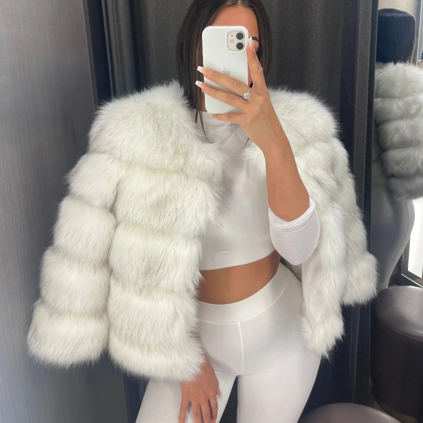 Zelya – Chaqueta de piel sintética suave