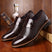 Gloss-Finish Slip-On Shoes with Patterned Upper for Men Azzoria