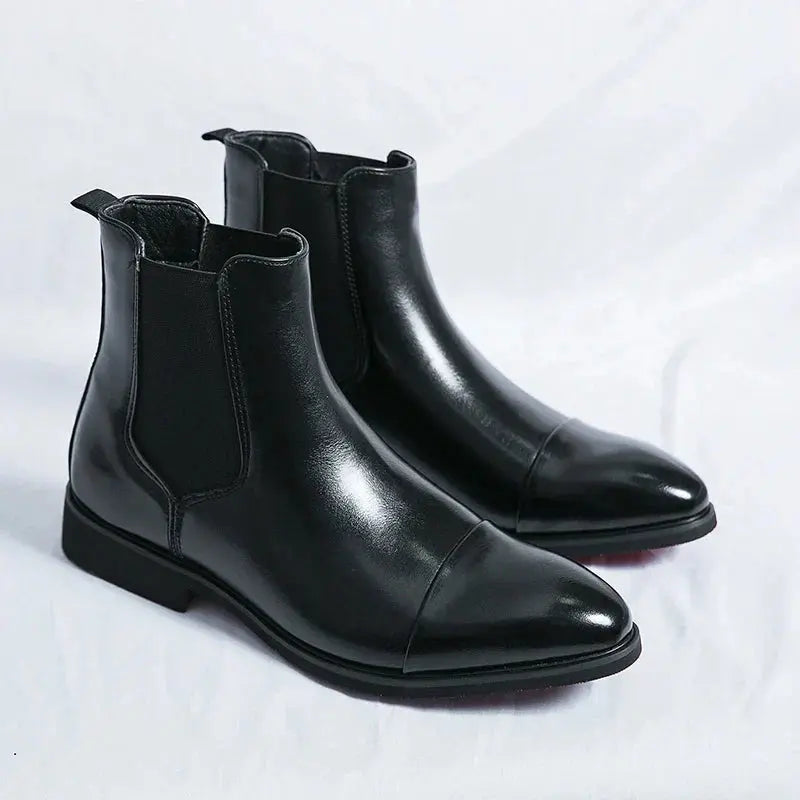 Gloss Finish Chelsea Boots for Men Azzoria