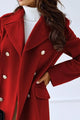 Gold Button Long Coat for Women Azzoria