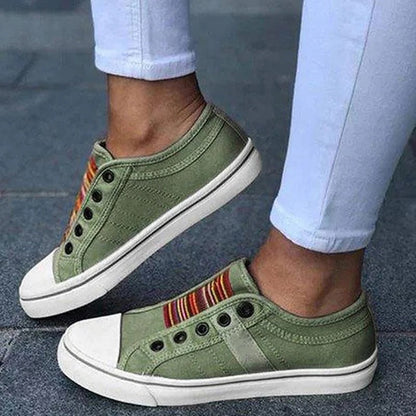 Women's Comfortable Slip-On Sneakers Canvas Casual Shoes - Image 3