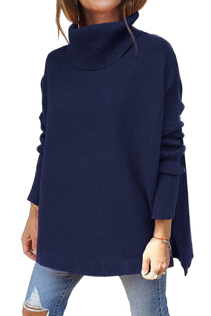 Lioré – Pull à col roulé pour femme, coupe décontractée