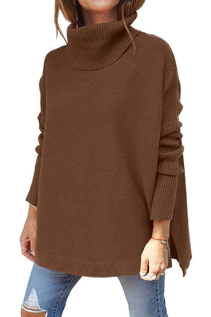 Lioré – Pull à col roulé pour femme, coupe décontractée