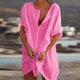 Women Linen Midi Shirt Dress Flowy - Image 2