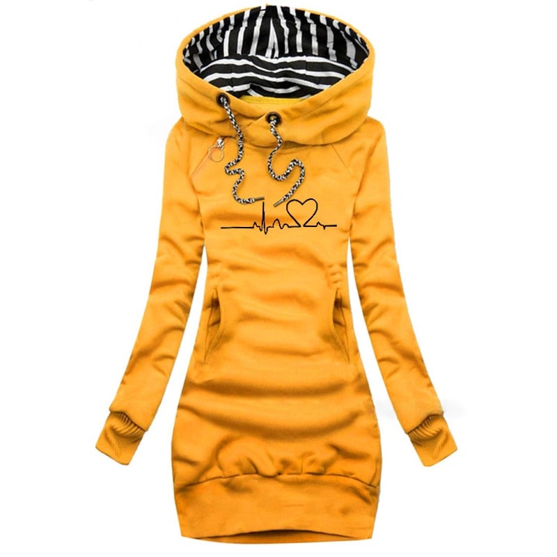Linette – Sweat à capuche long chaud pour femme