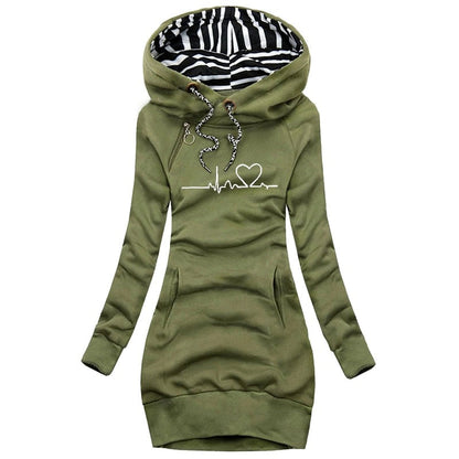 Linette – Sweat à capuche long chaud pour femme