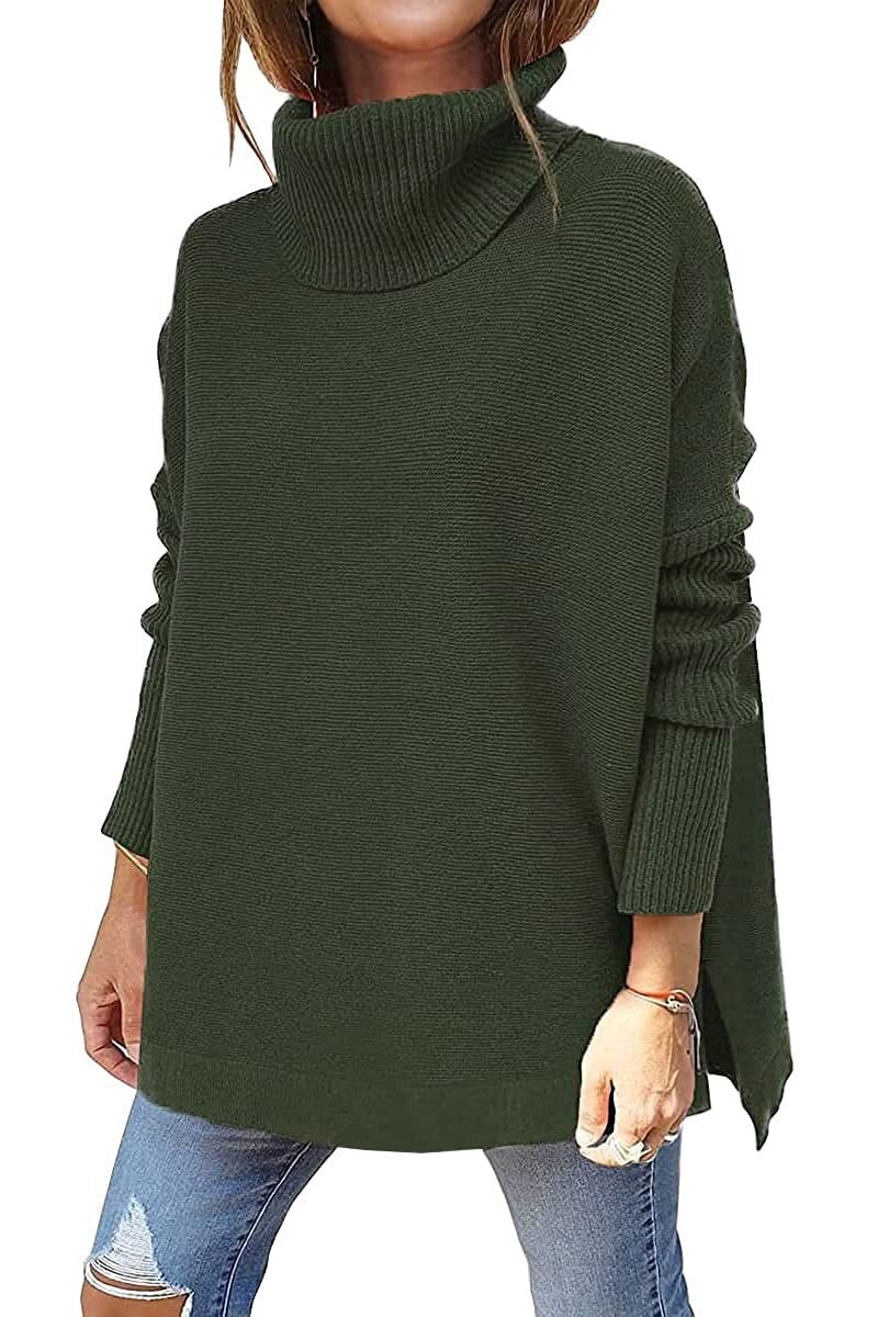 Lioré – Pull à col roulé pour femme, coupe décontractée