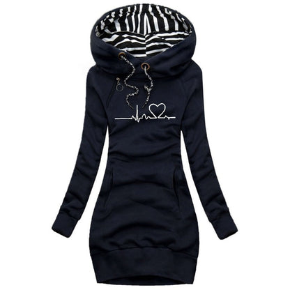 Linette – Sweat à capuche long chaud pour femme