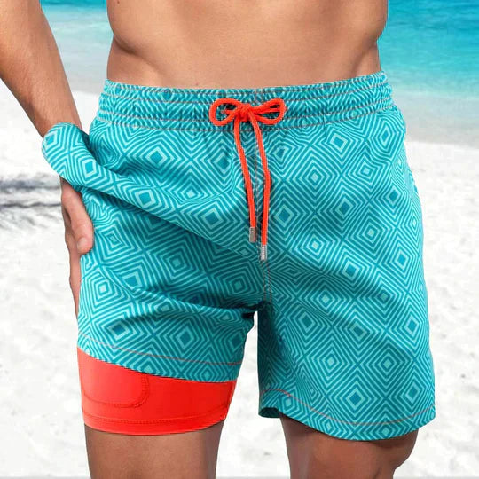 Men's Slim Fit Patterned Swim Trunks Inner Liner - Image 9
