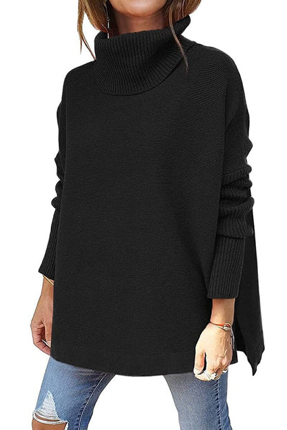Lioré – Pull à col roulé pour femme, coupe décontractée