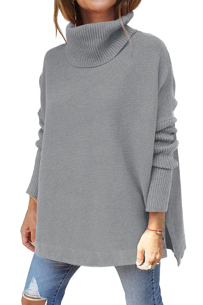 Lioré – Pull à col roulé pour femme, coupe décontractée