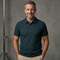 Men's Ribbed Knit Polo Shirt Short Sleeve Textured