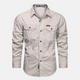 Men's Long Sleeve Button-Up Shirt Chest Pockets