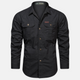 Men's Long Sleeve Button-Up Shirt Chest Pockets - Image 2