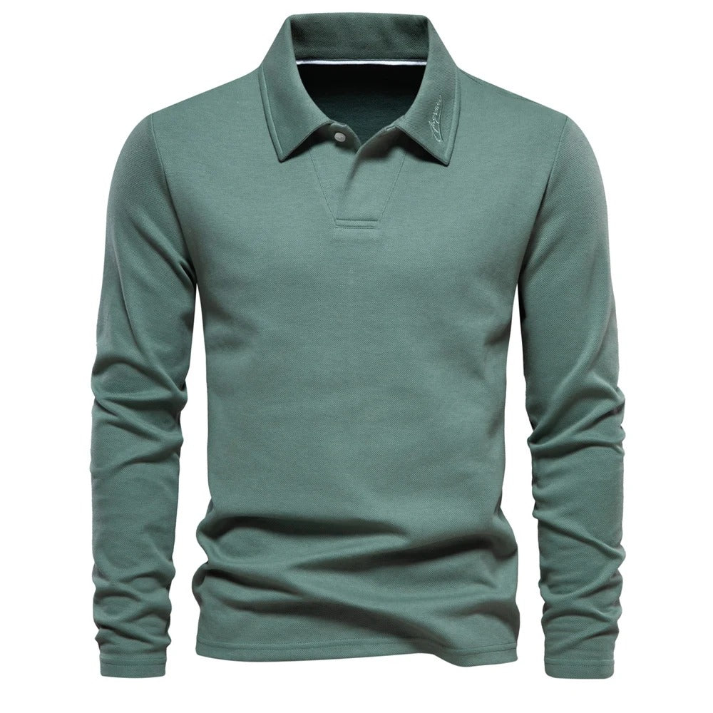 Dorian – Polo à manches longues pour homme avec col classique