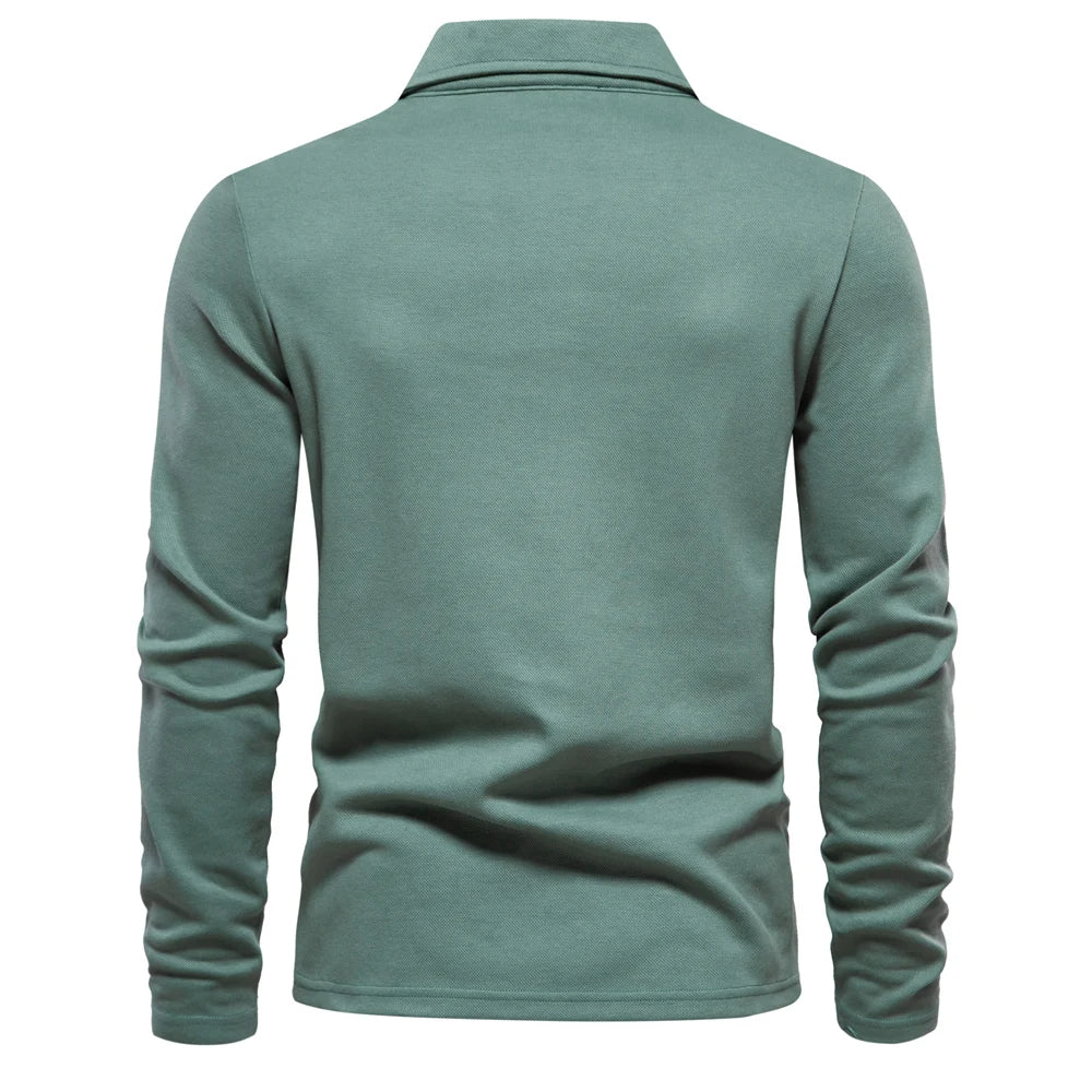 Dorian – Polo à manches longues pour homme avec col classique